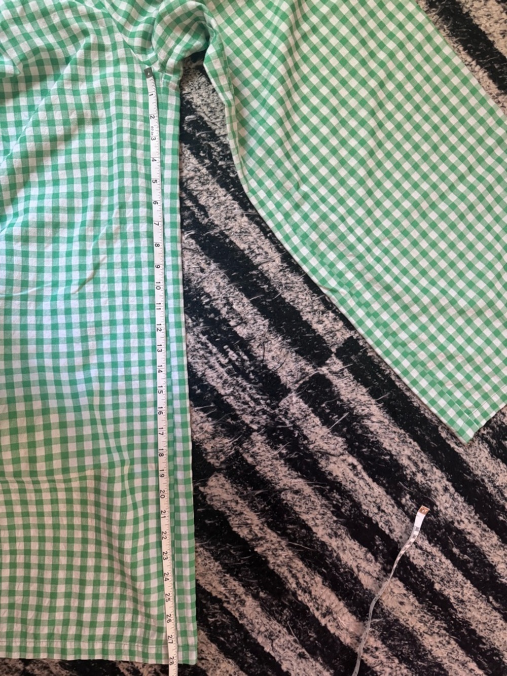FRNCH Green and White Gingham Wide-Leg Pants - Picture 10 of 11